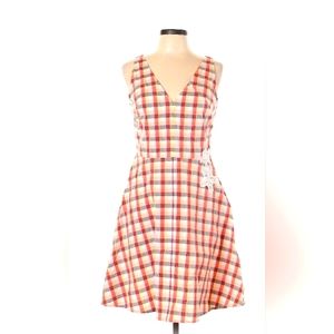 Charming Checkered Summer Dress with Lace Appliqué, Size 6 - NWT"